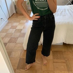 Levi’s Wide Leg Raw Hem Black Denim